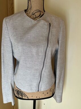 Rachel Roy Light Gray Asymmetric Zip Women's Jacket